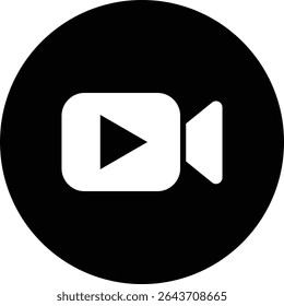 Video icon. Video camera, movie icon isolated on transparent background. Video production, streaming, editing, filming vector symbol. Perfect for media, entertainment, and broadcasting design.