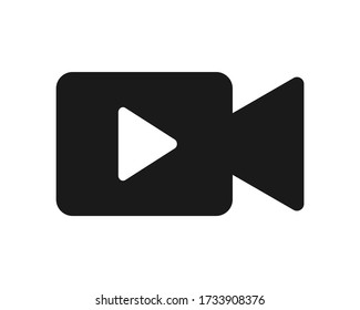 Video icon. Video camera vector. Player symbol. Video symbol logo. 