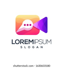 video icon chat logo design