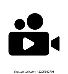 Icono de vídeo. signo de cine, ilustración vectorial