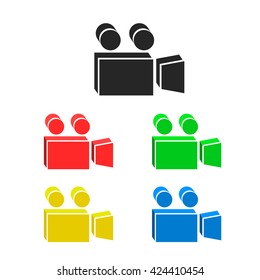 Video icon. Color video icon. Video flat icon. Vector illustration
