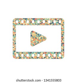 video icon. Colored mosaic with polygons