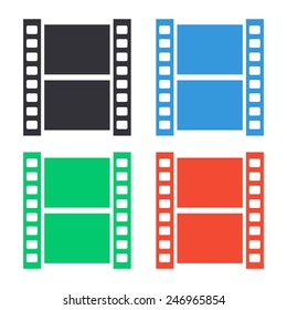video icon - colored vector illustration