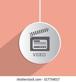 Video icon concept over flat design, vector illustration eps 10