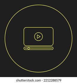 video icon in dark gray and yellow color