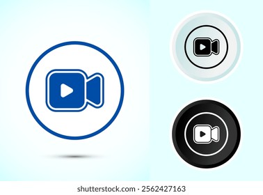 Video icon design illustration. camera icon, video camera symbol, movie sign