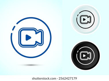 Video icon design illustration. camera icon, video camera symbol, movie sign