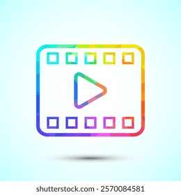 Video icon design illustration. camera icon, video camera symbol, movie sign low poly style