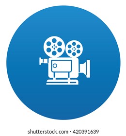 Video icon design on blue background,vector
