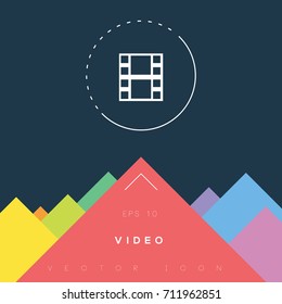 Video icon design on modern flat background