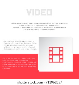 Video icon design on modern flat background