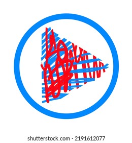 video icon with doodle style design