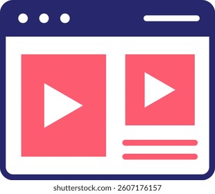 Video Icon Fill Vector Illustration
