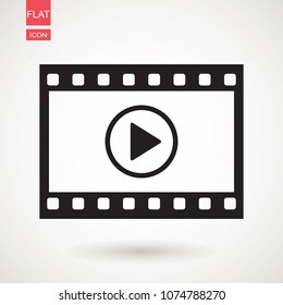 Video icon. film strip vector, flat design best vector icon