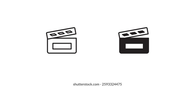 Video icon. film strip vector, Cinema, Film, Movie, media, recorder, Retro, Movies, entertainment, shooting, editable stroke line icon vector sign, linear pictogram isolated on white