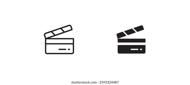 Video icon. film strip vector, Cinema, Film, Movie, media, recorder, Retro, Movies, entertainment, shooting, editable stroke line icon vector sign, linear pictogram isolated on white