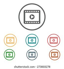 Video icon. Flat design style. Vector EPS 10.