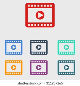 Video icon. Flat design style. Vector EPS 10.