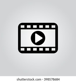 Video icon. Flat design style