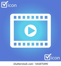 Video icon. Flat design style. Movie premiere. Live video Calendar.