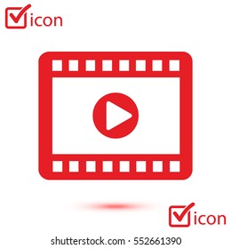 Video icon. Flat design style. Movie premiere. Live video Calendar.