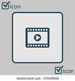Video icon. Flat design style. Movie premiere. Live video Calendar.
