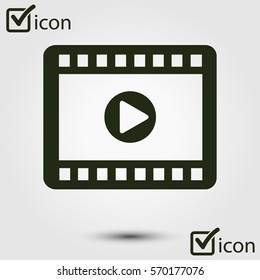 Video icon. Flat design style. Movie premiere. Live video Calendar.