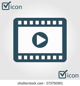 Video icon. Flat design style. Movie premiere. Live video Calendar.
