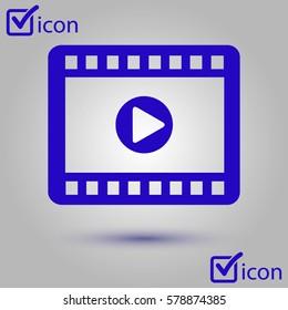 Video icon. Flat design style. Movie premiere. Live video Calendar.
