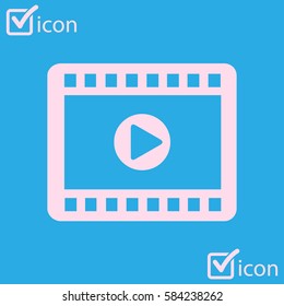 Video icon. Flat design style. Movie premiere. Live video Calendar.