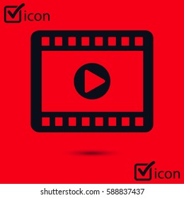 Video icon. Flat design style. Movie premiere. Live video Calendar.