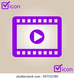 Video icon. Flat design style. Movie premiere. Live video Calendar.