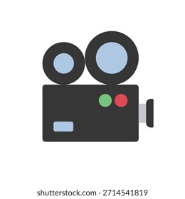 Video icono, plano, aislado, Illustrator gráficos