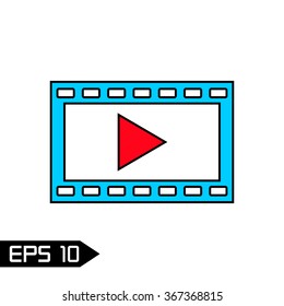 Video icon in flat style.EPS 10