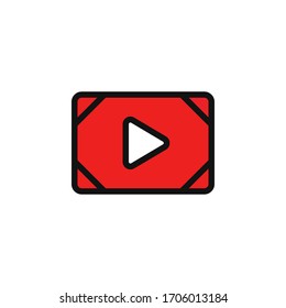 Video icon flat vector design