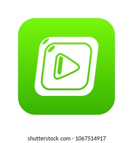 Video icon green vector isolated on white background