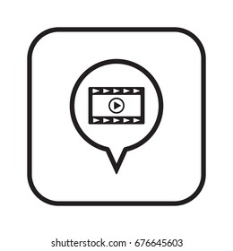 Video  icon, isolated. Flat  design. 