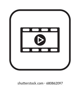 Video  icon, isolated. Flat  design. 