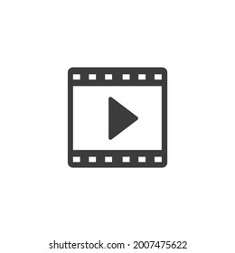 Video Icon Isolated on Black and White Vector Graphic