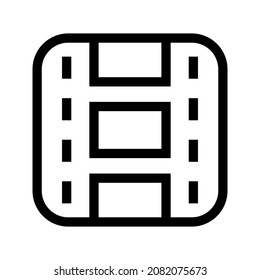 Videosymbol einzeln auf weißem Hintergrund