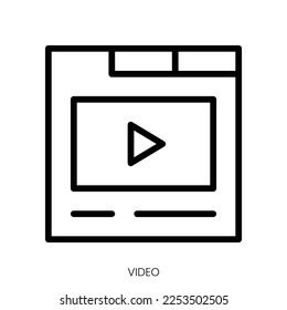 video icon. Line Art Style Design Isolated On White Background