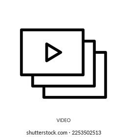 video icon. Line Art Style Design Isolated On White Background