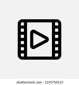 Video icon in line style about user interface, use for website mobile app presentation