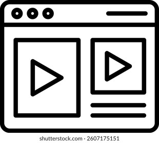 Video Icon Line Vector Illustration