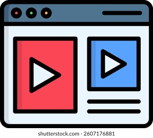 Video Icon Lineal Color Vector Illustration