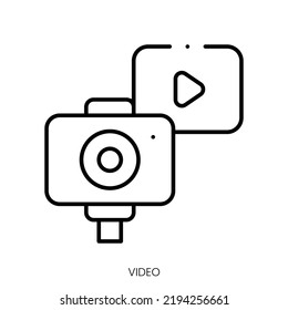 icono de vídeo. Signo de estilo lineal aislado en fondo blanco. Ilustración del vector