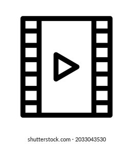 icono de vídeo o logotipo símbolo de signo aislado ilustración vectorial - iconos vectoriales de estilo negro de alta calidad
