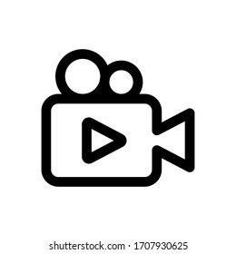 Video Icon Logo Vector Illustration. Video player icon design vector template. Trendy Video vector icon flat design for website, symbol, logo, icon, sign, app, UI.