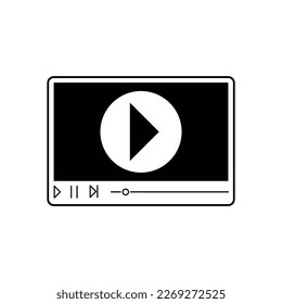 icono de vídeo, vector de película, ilustración del reproductor