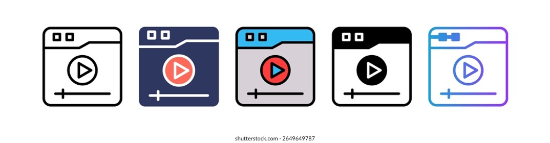 Video Icon Multiple Vector Illustration